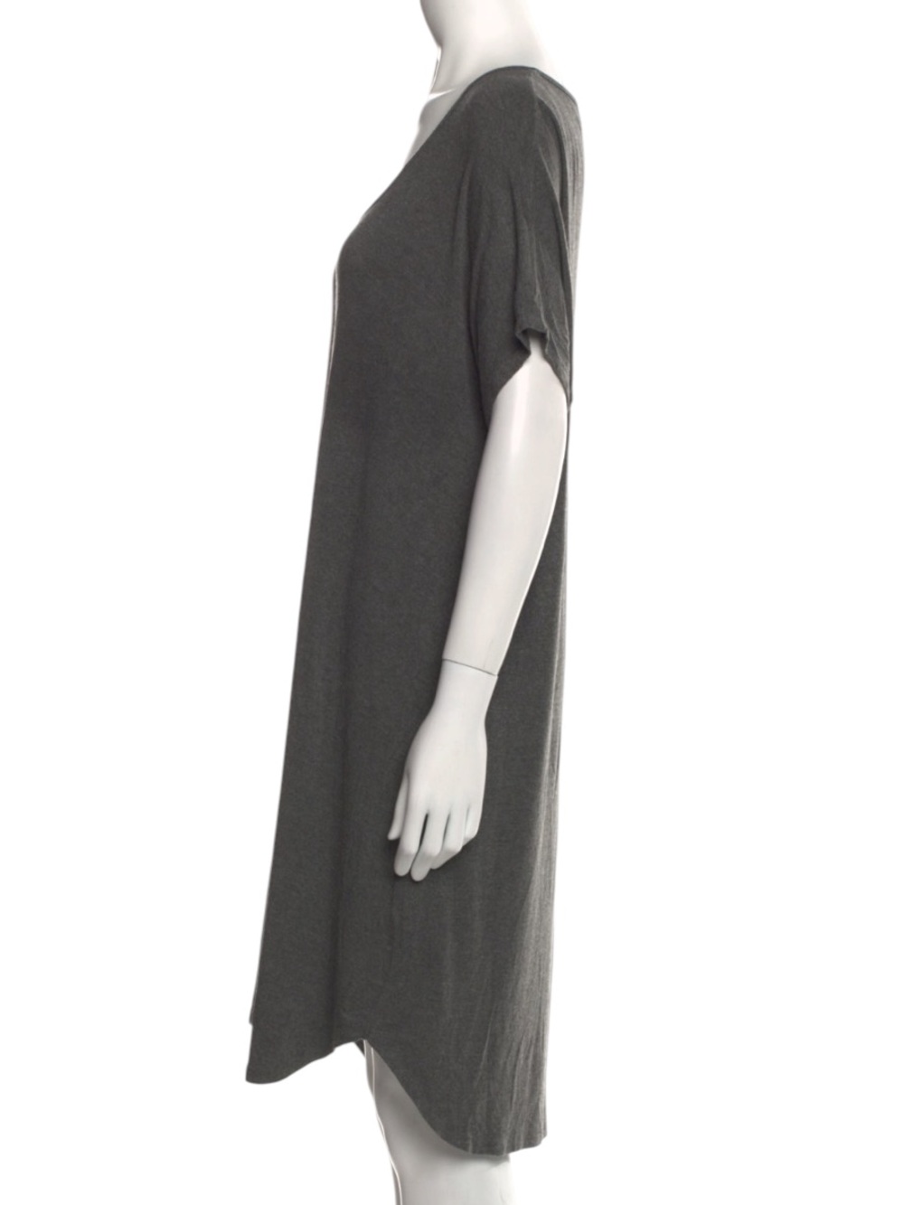 Hatch Soft Bamboo Tee Shirt V-Neck Short Sleeve Scoop Hem Henley Dress